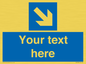MV7938: Custom Mandatory directional sign, blue arrow down and right