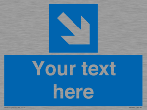 MV7938: Custom Mandatory directional sign, blue arrow down and right