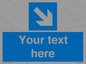 MV7938: Custom Mandatory directional sign, blue arrow down and right