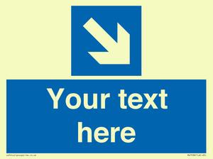 MV7938: Custom Mandatory directional sign, blue arrow down and right