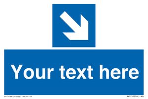 MV7938: Custom Mandatory directional sign, blue arrow down and right