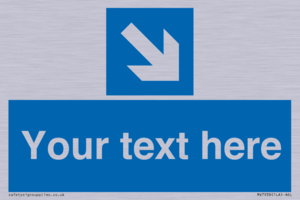 MV7938: Custom Mandatory directional sign, blue arrow down and right