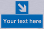 MV7938: Custom Mandatory directional sign, blue arrow down and right