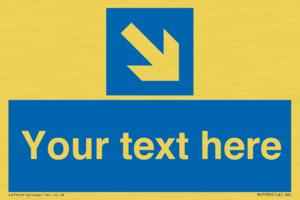 MV7938: Custom Mandatory directional sign, blue arrow down and right