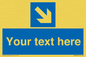 MV7938: Custom Mandatory directional sign, blue arrow down and right