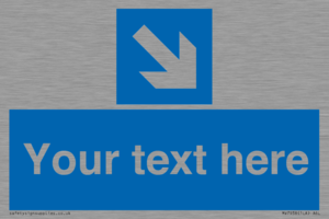 MV7938: Custom Mandatory directional sign, blue arrow down and right