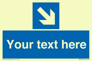 MV7938: Custom Mandatory directional sign, blue arrow down and right