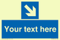 MV7938: Custom Mandatory directional sign, blue arrow down and right