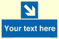 MV7938: Custom Mandatory directional sign, blue arrow down and right