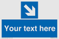 MV7938: Custom Mandatory directional sign, blue arrow down and right