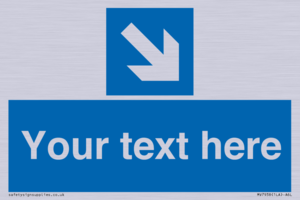 MV7938: Custom Mandatory directional sign, blue arrow down and right
