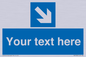 MV7938: Custom Mandatory directional sign, blue arrow down and right