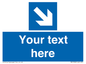 MV7938: Custom Mandatory directional sign, blue arrow down and right