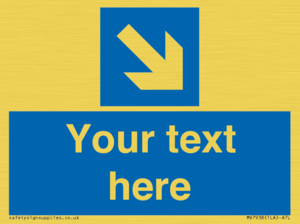 MV7938: Custom Mandatory directional sign, blue arrow down and right