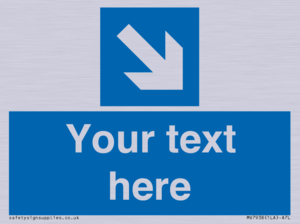 MV7938: Custom Mandatory directional sign, blue arrow down and right