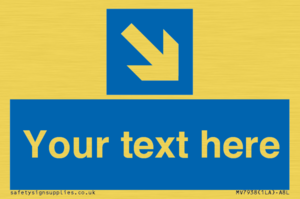 MV7938: Custom Mandatory directional sign, blue arrow down and right