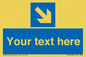MV7938: Custom Mandatory directional sign, blue arrow down and right