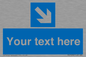 MV7938: Custom Mandatory directional sign, blue arrow down and right