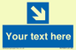 MV7938: Custom Mandatory directional sign, blue arrow down and right