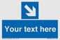 MV7938: Custom Mandatory directional sign, blue arrow down and right