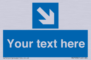 MV7938: Custom Mandatory directional sign, blue arrow down and right