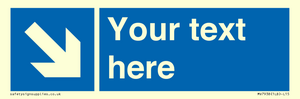 MV7938: Custom Mandatory directional sign, blue arrow down and right