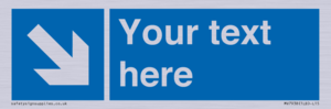 MV7938: Custom Mandatory directional sign, blue arrow down and right