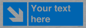 MV7938: Custom Mandatory directional sign, blue arrow down and right