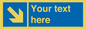 MV7938: Custom Mandatory directional sign, blue arrow down and right