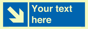 MV7938: Custom Mandatory directional sign, blue arrow down and right