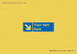 MV7938: Custom Mandatory directional sign, blue arrow down and right