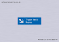 MV7938: Custom Mandatory directional sign, blue arrow down and right