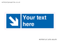 MV7938: Custom Mandatory directional sign, blue arrow down and right
