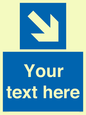 MV7938: Custom Mandatory directional sign, blue arrow down and right
