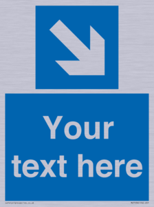 MV7938: Custom Mandatory directional sign, blue arrow down and right