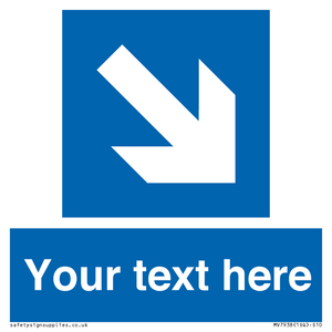 MV7938: Custom Mandatory directional sign, blue arrow down and right