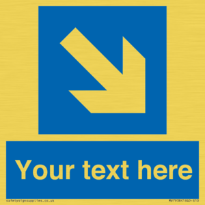 MV7938: Custom Mandatory directional sign, blue arrow down and right