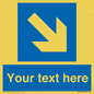 MV7938: Custom Mandatory directional sign, blue arrow down and right