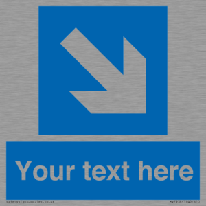 MV7938: Custom Mandatory directional sign, blue arrow down and right