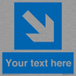 MV7938: Custom Mandatory directional sign, blue arrow down and right