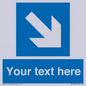 MV7938: Custom Mandatory directional sign, blue arrow down and right