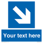 MV7938: Custom Mandatory directional sign, blue arrow down and right