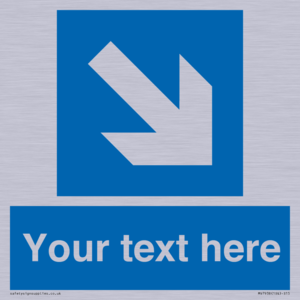 MV7938: Custom Mandatory directional sign, blue arrow down and right