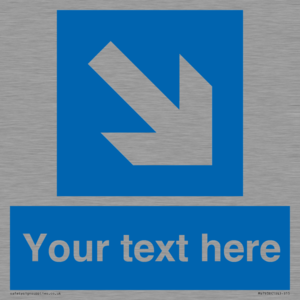 MV7938: Custom Mandatory directional sign, blue arrow down and right