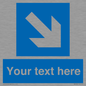 MV7938: Custom Mandatory directional sign, blue arrow down and right