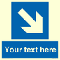 MV7938: Custom Mandatory directional sign, blue arrow down and right