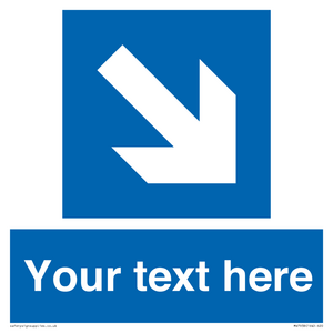 MV7938: Custom Mandatory directional sign, blue arrow down and right