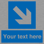 MV7938: Custom Mandatory directional sign, blue arrow down and right