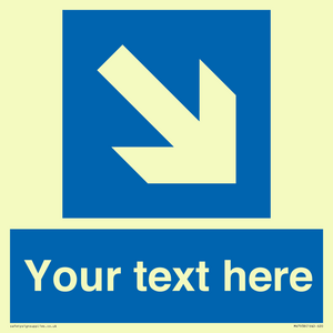 MV7938: Custom Mandatory directional sign, blue arrow down and right