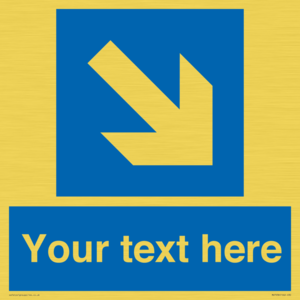 MV7938: Custom Mandatory directional sign, blue arrow down and right